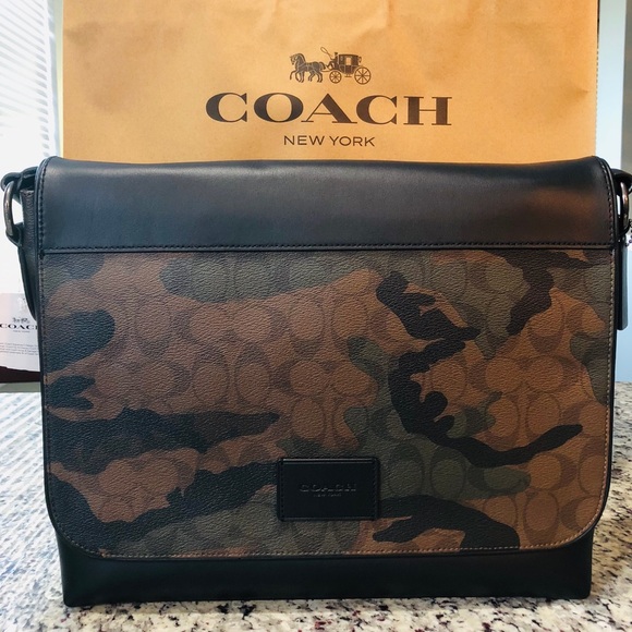 coach camo messenger bag